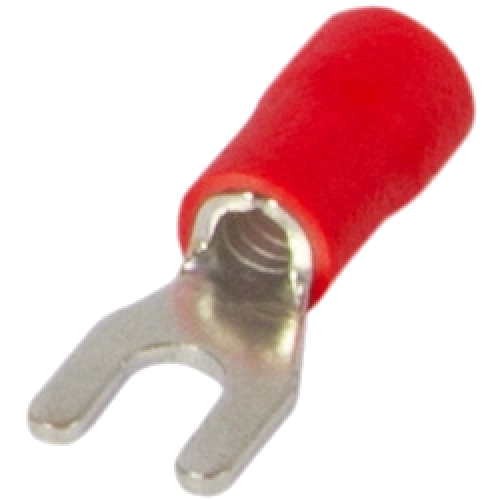 Изолированный вилочный наконечник 0.5-1.5 кв.мм красный - фото 1