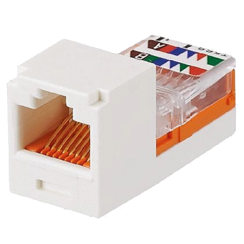 Модуль Mini-Com RJ45 UTP, кат.5е, білий - фото 1