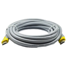 Кабель HDMI-HDMI, круглий Grey, конектор Grey/Yellow