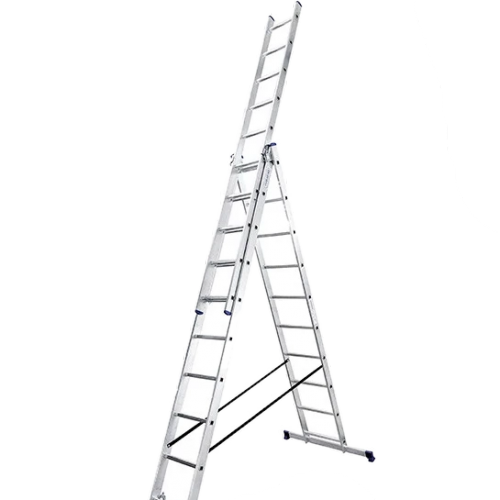 Алюминиевая трехсекционная лестница 3х10 ступеней - фото 1