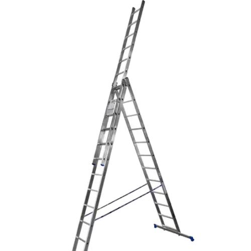 Алюминиевая трехсекционная лестница 3х12 ступеней - фото 1