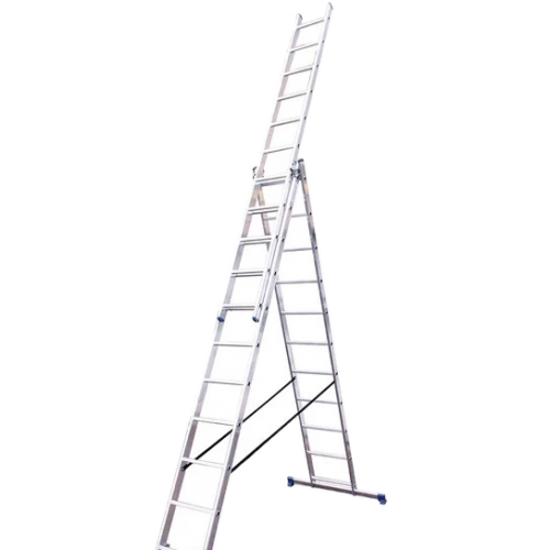 Алюминиевая трехсекционная лестница 3х11 ступеней - фото 1