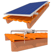 комплект крепления 2 солнечных панелей до 1145мм металлочерепица, шифер