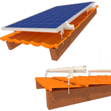 комплект кріплення 2 сонячних панелей до 1145мм металочерепиця профнастил шифер